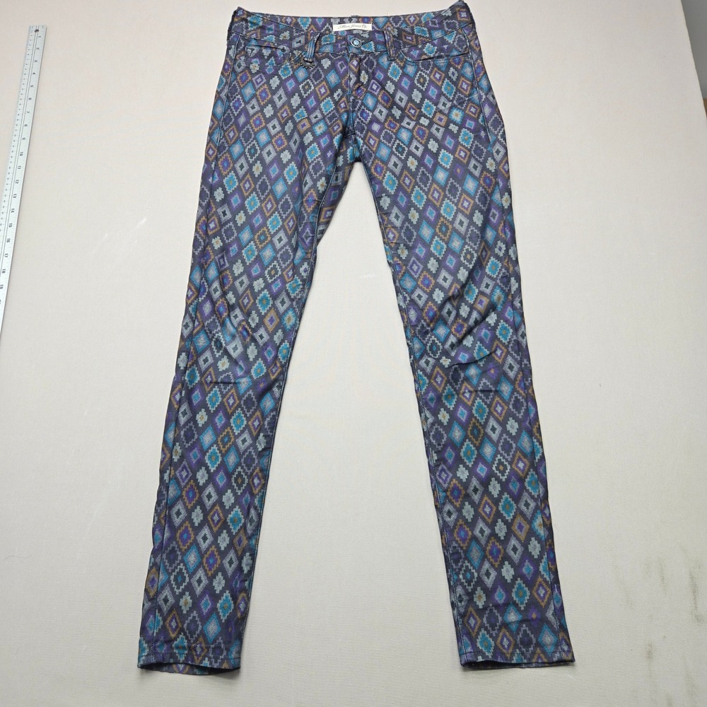 Mavi Serena Skinny Jeans Boho Geometric Ikat Print Purple Blue Women 27/32